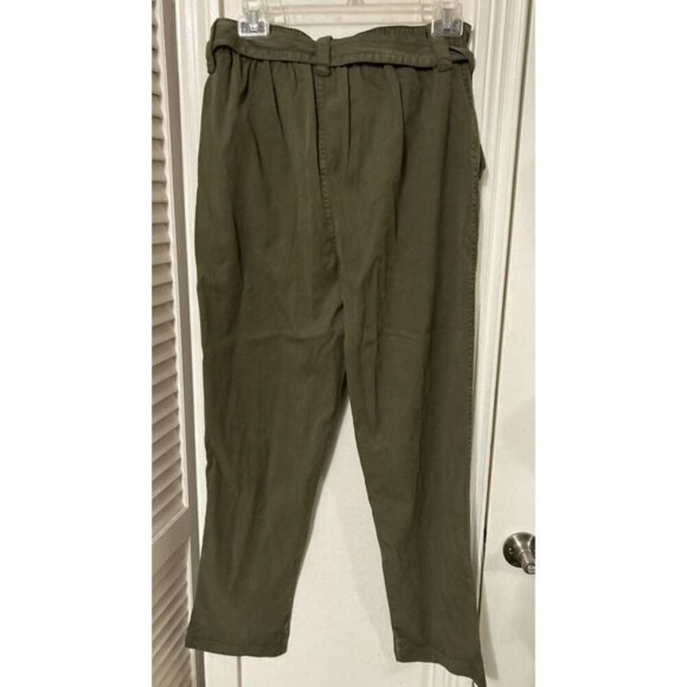 Thread + Supply NEW Paper Bag Olive Pants Sz‎ M Baggie Leg Elastic Waist Lyocell - Picture 3 of 5